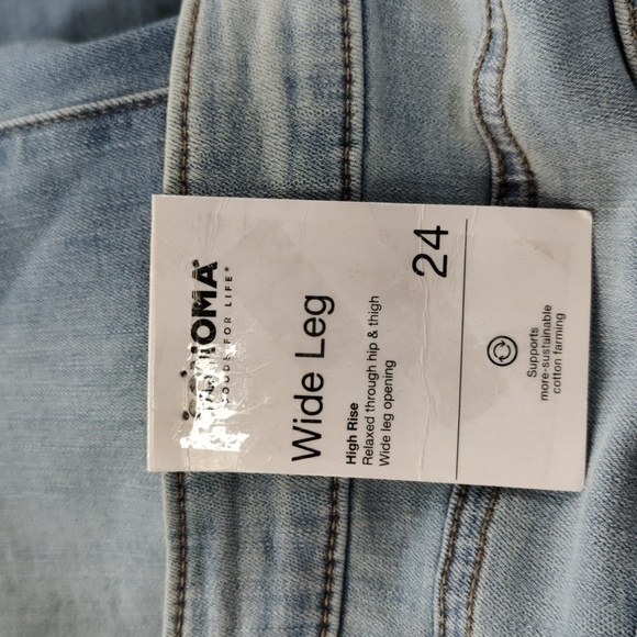 SONOMA Wide Leg High Rise Button Fly Jeans, Size 24 - Picture 10 of 12